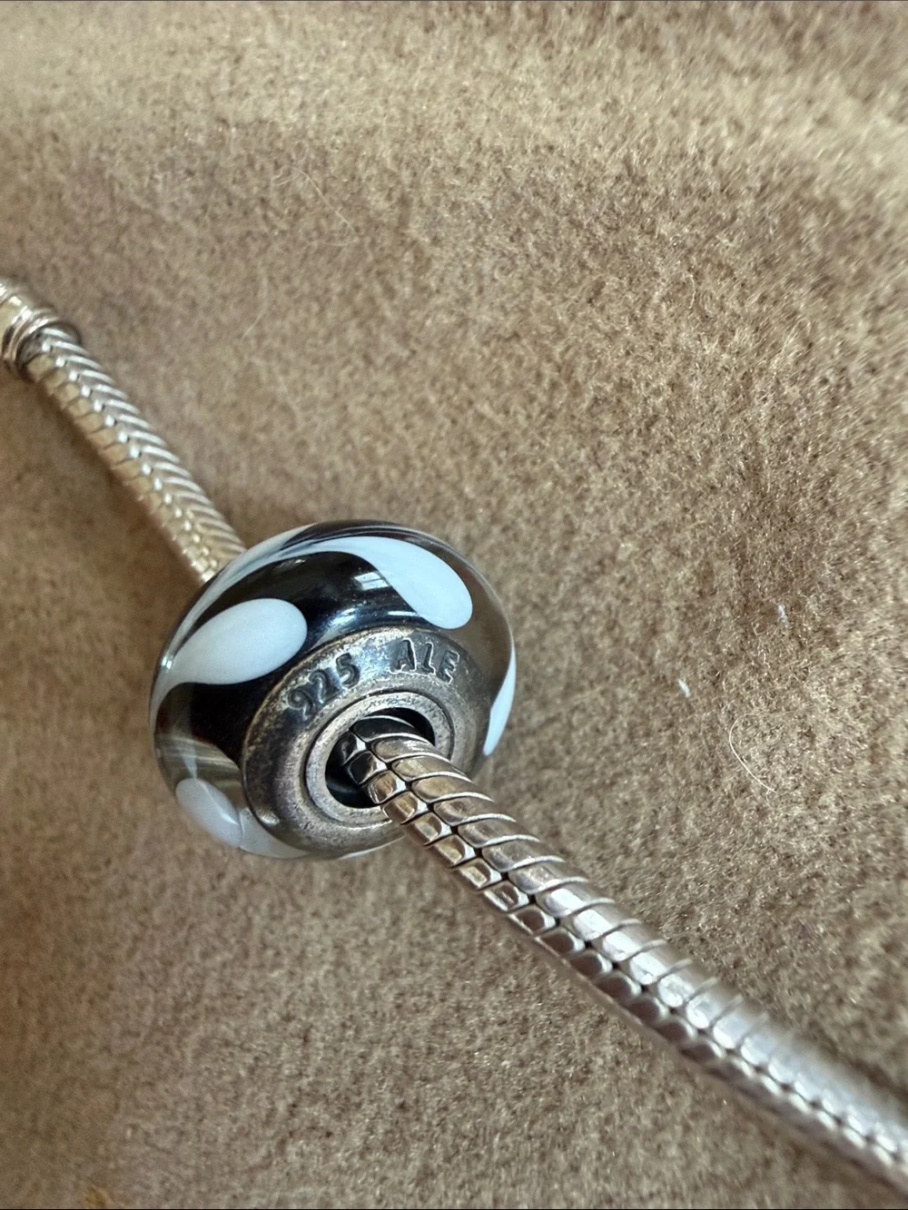 Pandora Black and White Swirl Bead